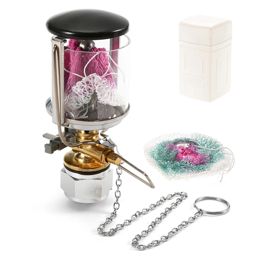 Propane Lantern Single Mantle Gas Lamp Portable Hanging Tent Lamp with 2 Lantern Mantles K8463