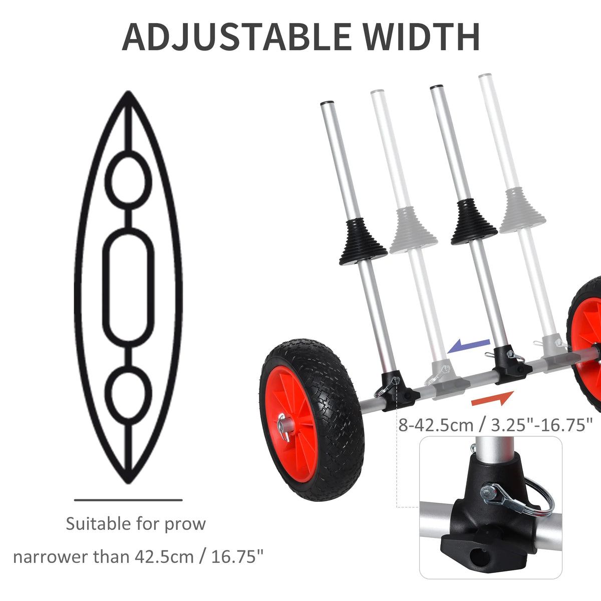 Kayak Cart with Aluminum Frame and Large Tires U98149