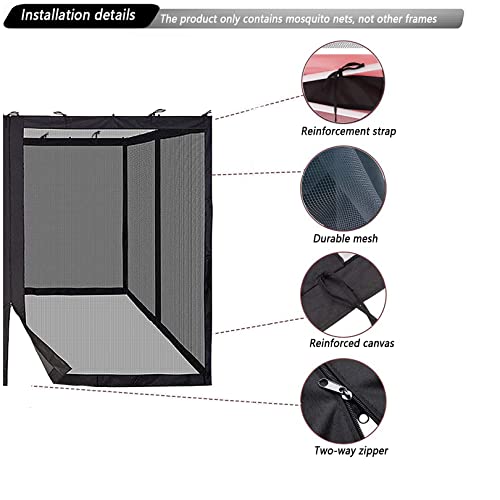 10x10 Black Mosquito Netting with Double Door H52042