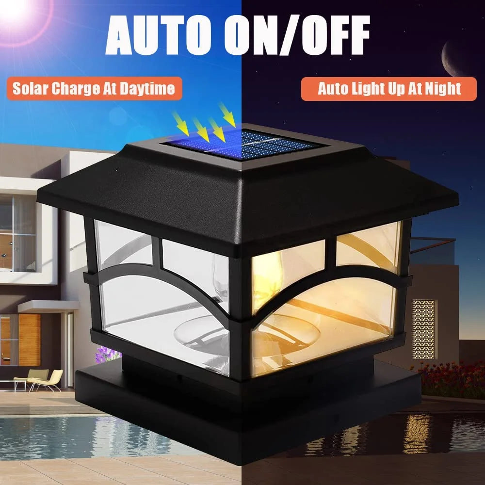 Solar Post Lights LED Waterproof Deck Fence Cap Lights 6 Pack H228323