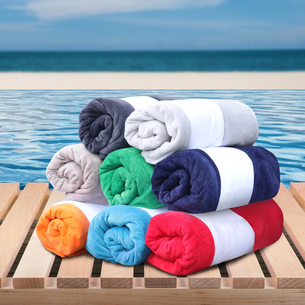 Cotton Blue Cabana Stripe Chaise Lounge Chair Cover F308716