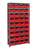 Red 12 inch x 36 inch x 75 inch Shelf Bin Unit S57656