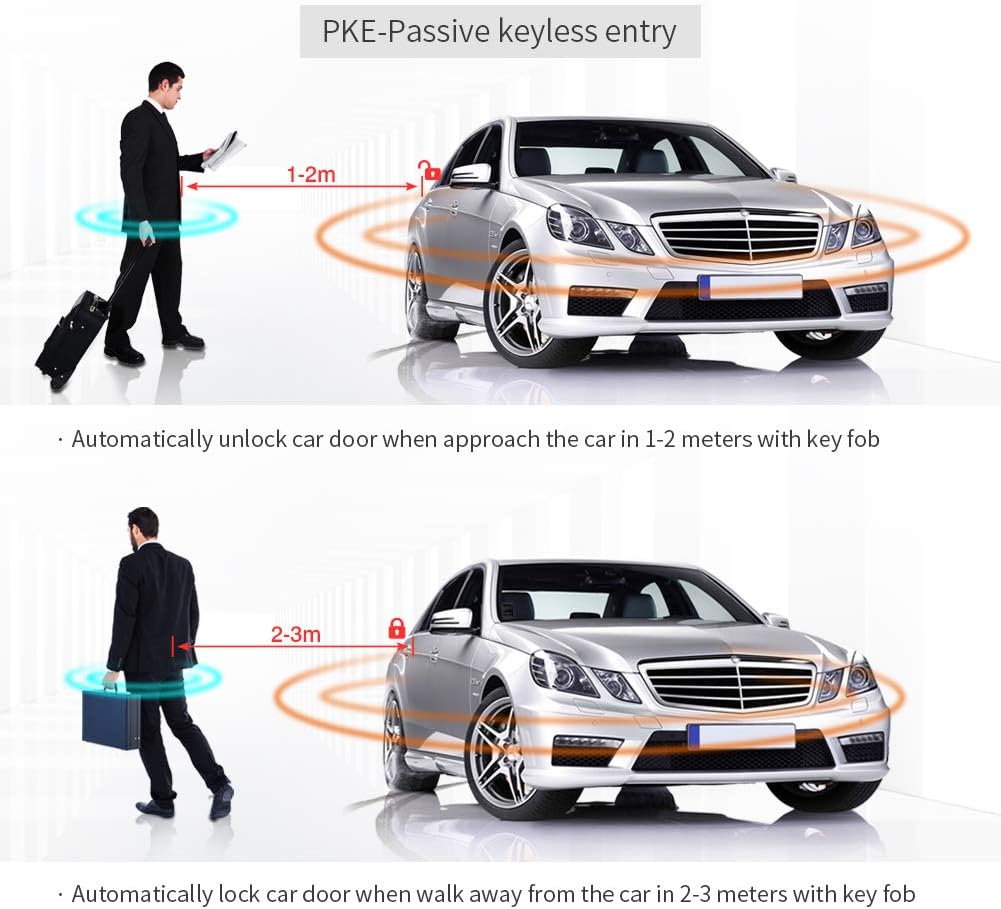 Passive Keyless Entry Car Alarm System Push Button Start Remote Start DC12V B1959
