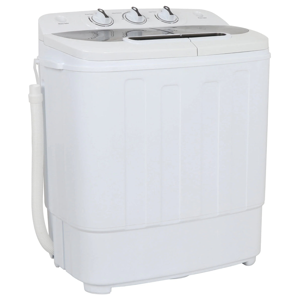 Twin Tub Portable Compact Wash Machine 13lbs Semi-Automatic White Q90280