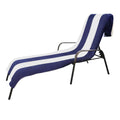 Cotton Blue Cabana Stripe Chaise Lounge Chair Cover F308716