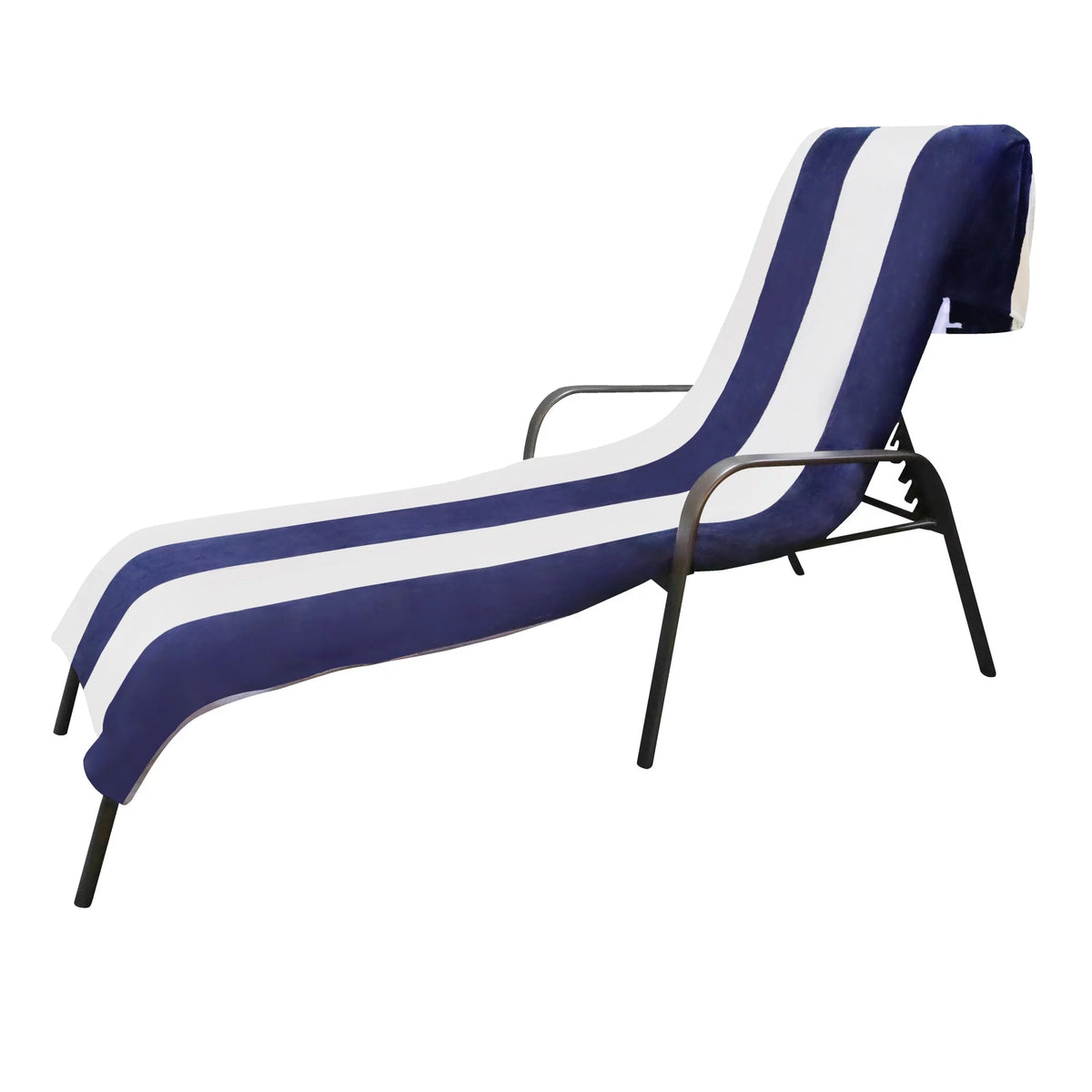Cotton Blue Cabana Stripe Chaise Lounge Chair Cover F308716