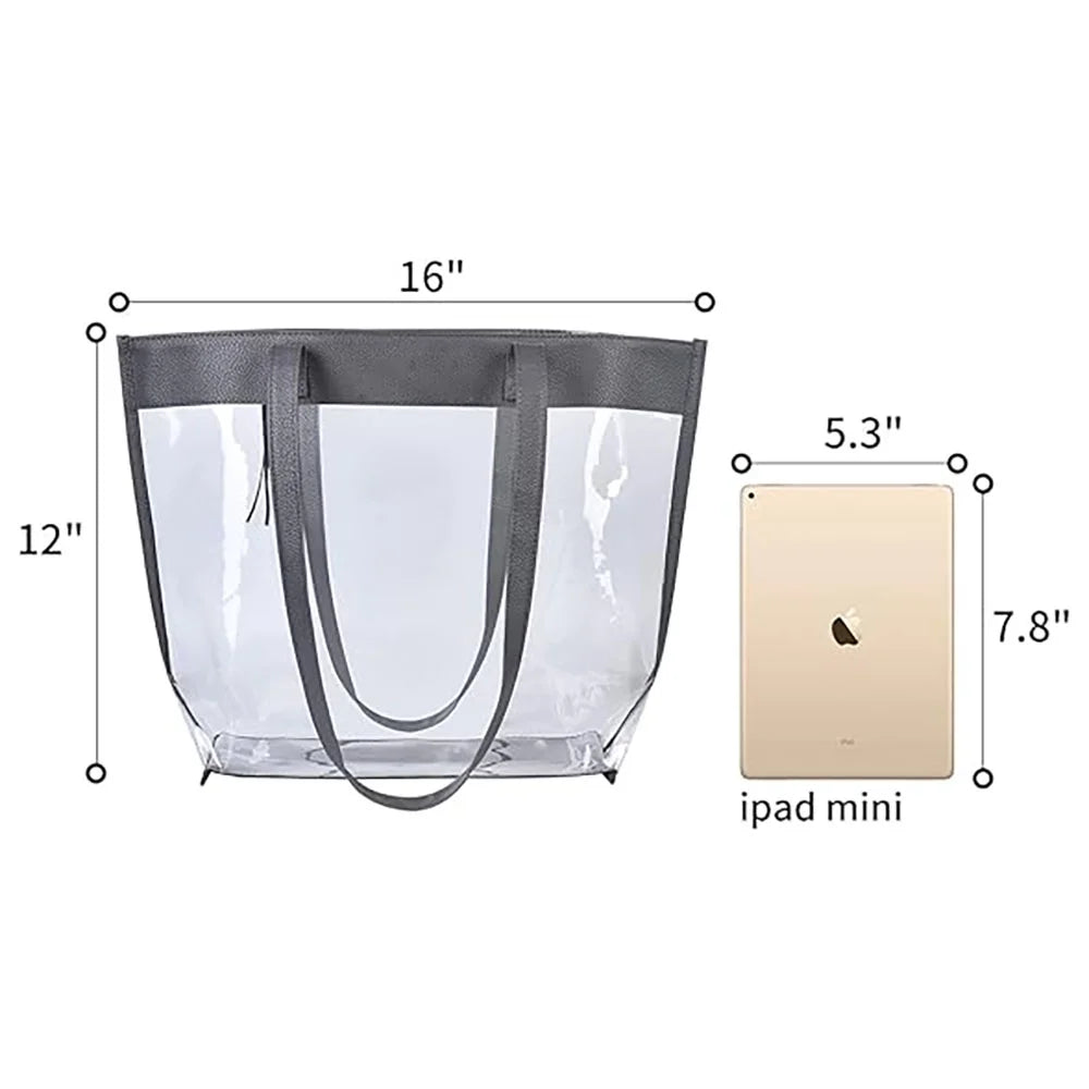 Clear Tote Bags with Magnetic Buckle Closure (1pc) K71382