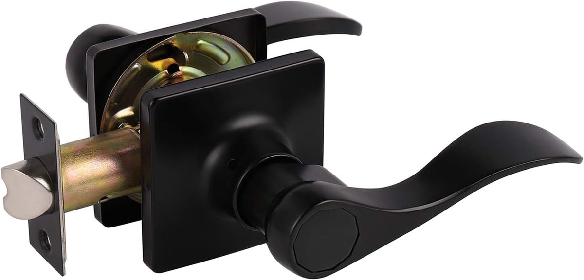 Black Keyless Privacy Door Lever Handles 5 Pack K7195