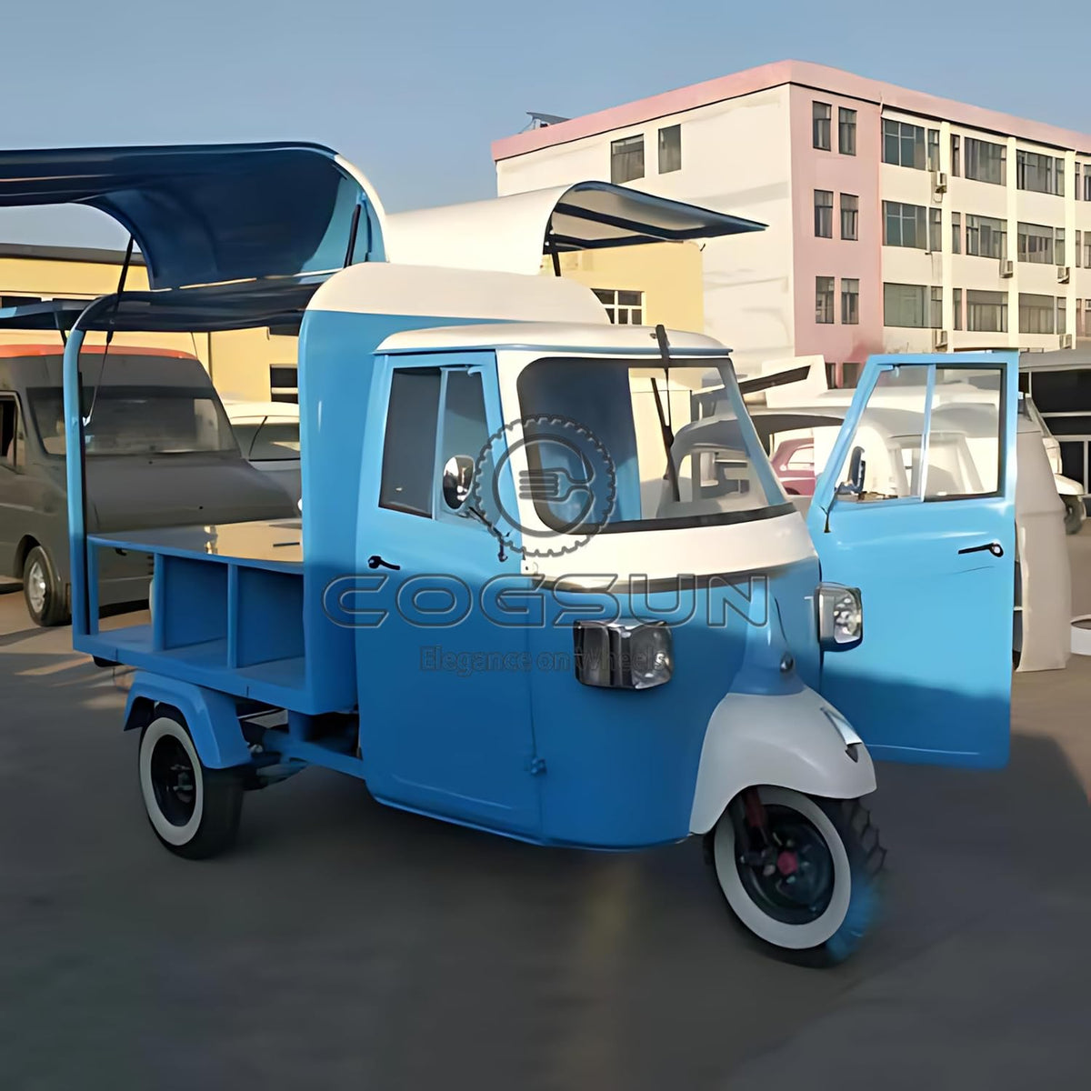 10.5FT Blue Food Trailer with 1 Compartment Sink U830