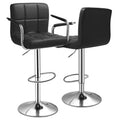 Set of 2 Black Faux Leather Swivel Bar Stools G81239