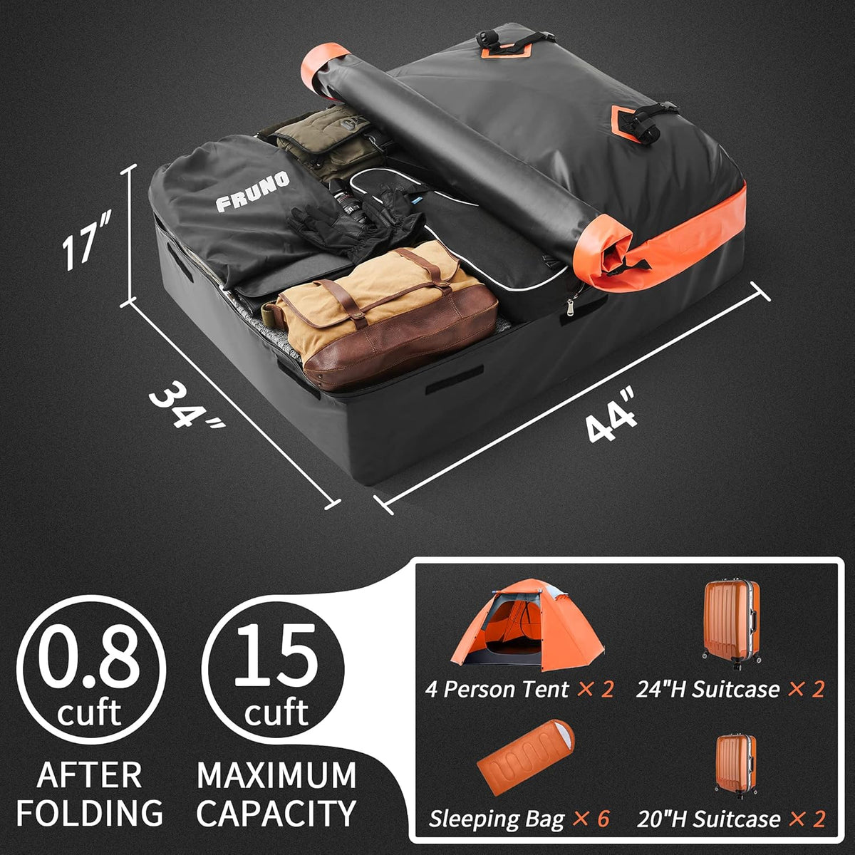 15 CUFT Waterproof Rooftop Cargo Carrier C54895