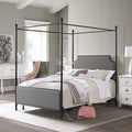 Matte Black Queen Canopy Bed Set J648