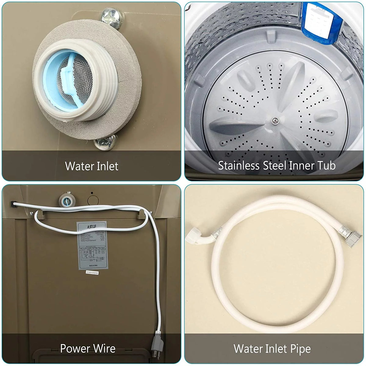15.6 lbs Portable Compact Washing Machine with Drain Pump Z2510