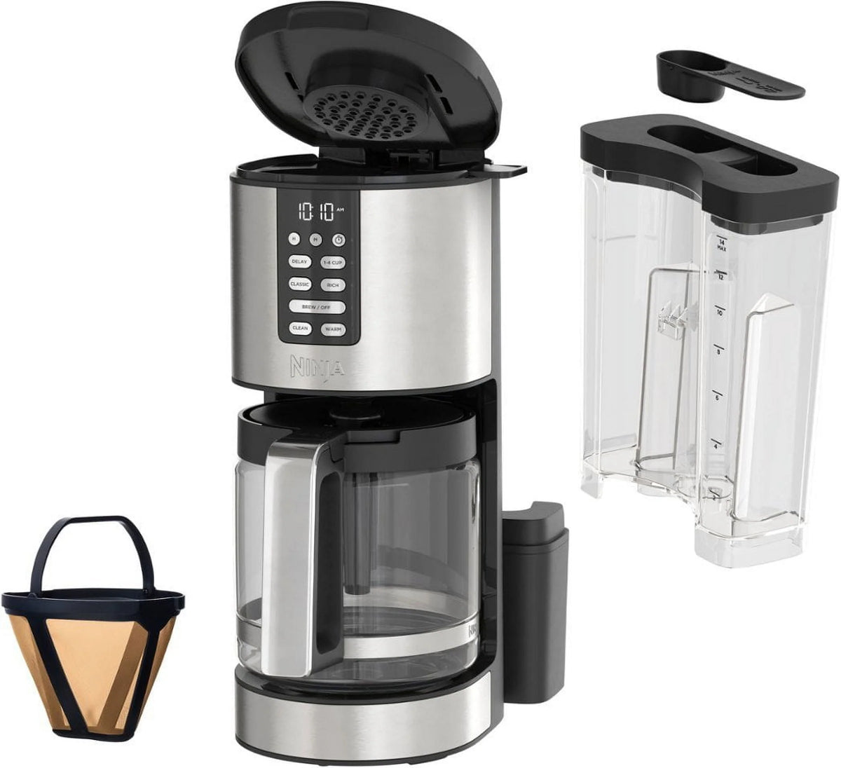 14-Cup Programmable Coffee Maker with Glass Carafe and Permanent Filter J863681