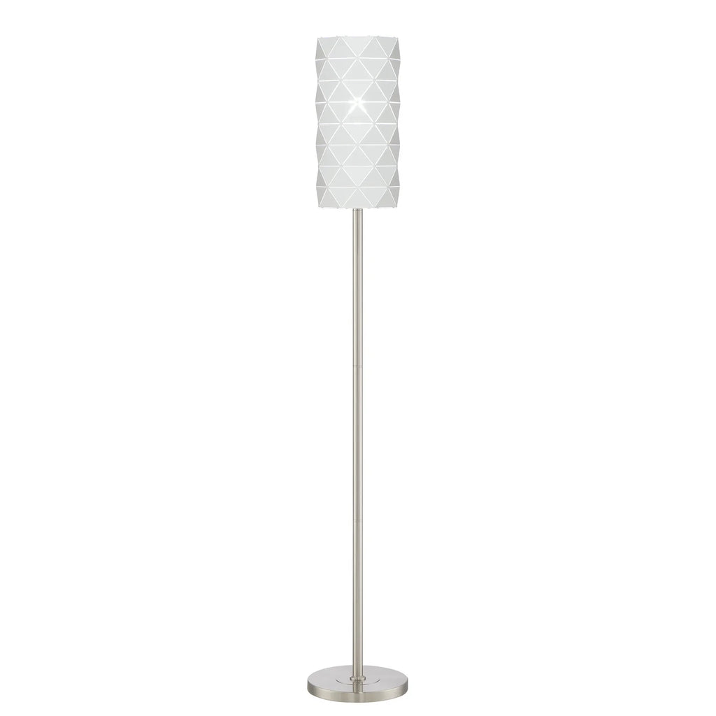 One Light Floor Lamp Brushed Nickel Finish with White O52825