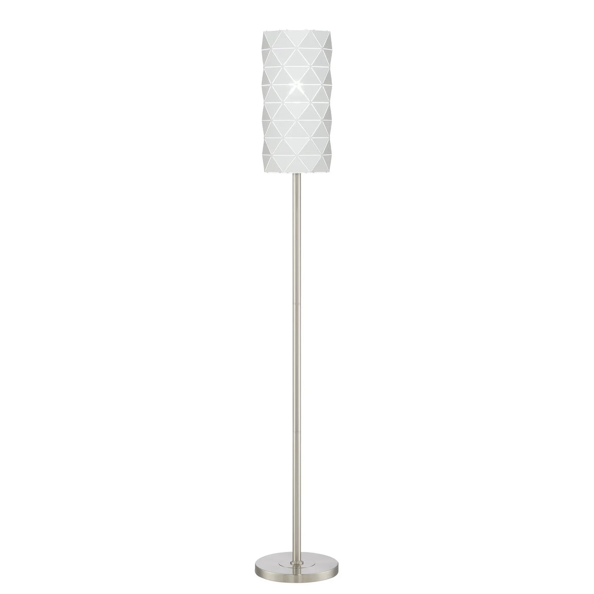 One Light Floor Lamp Brushed Nickel Finish with White O52825
