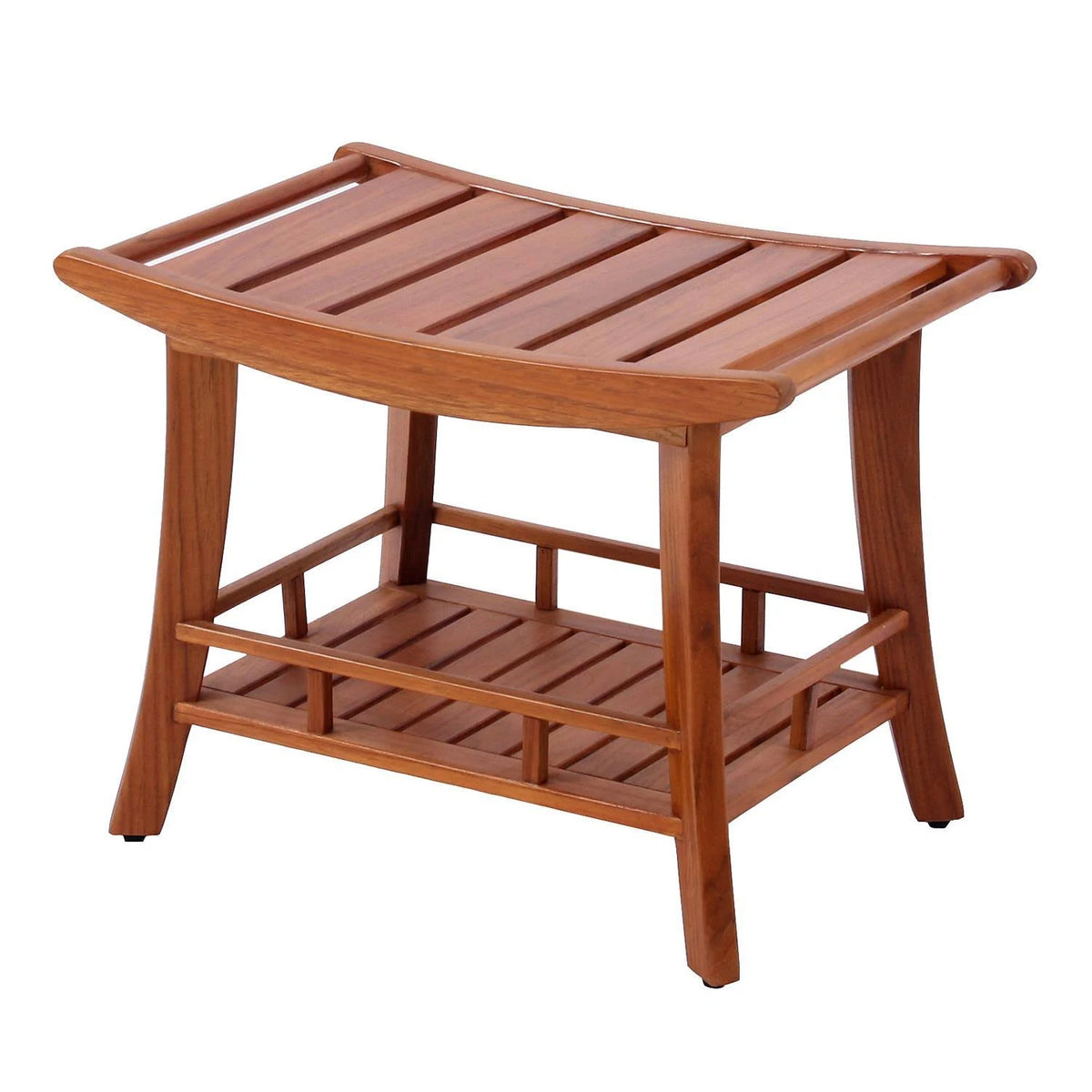 Teak Bench with Shelf F869