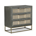 Handcrafted Mango Wood 3 Drawer Cabinet I55836