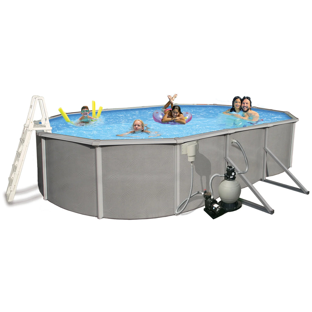12-ft x 24-ft Oval 52-in Deep Metal Wall Swimming Pool K274173