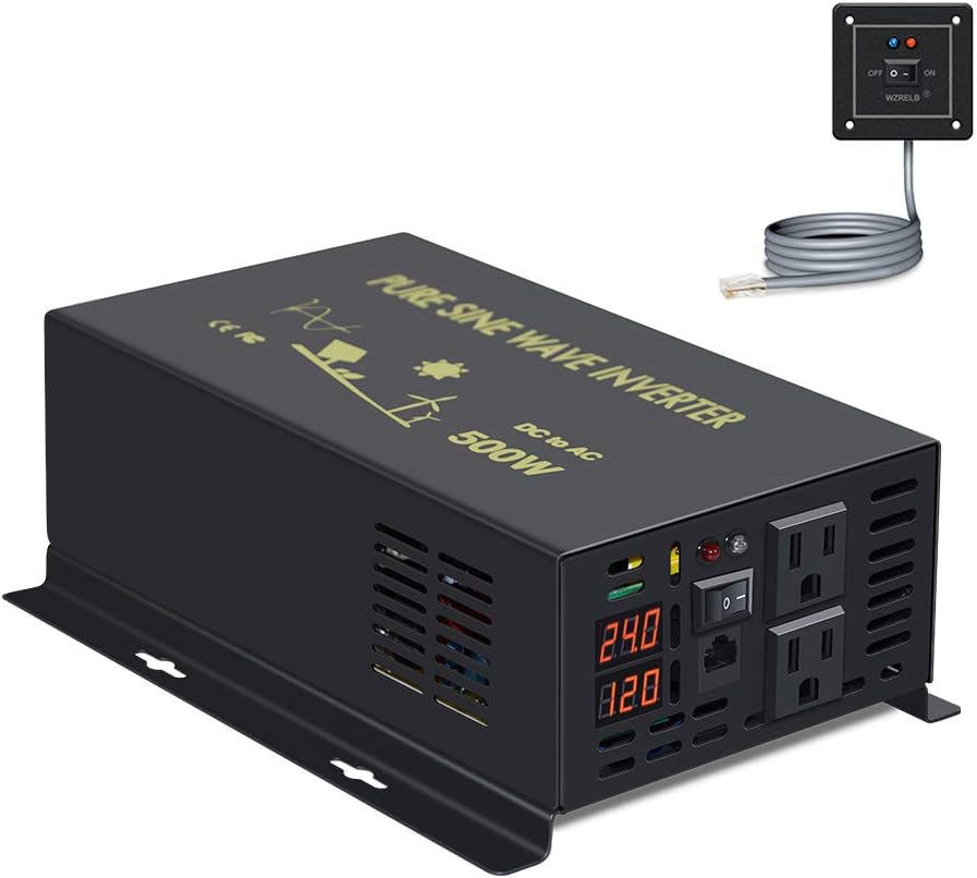 500W Pure Sine Wave Power Inverter 24V to 110V AC Converter U679