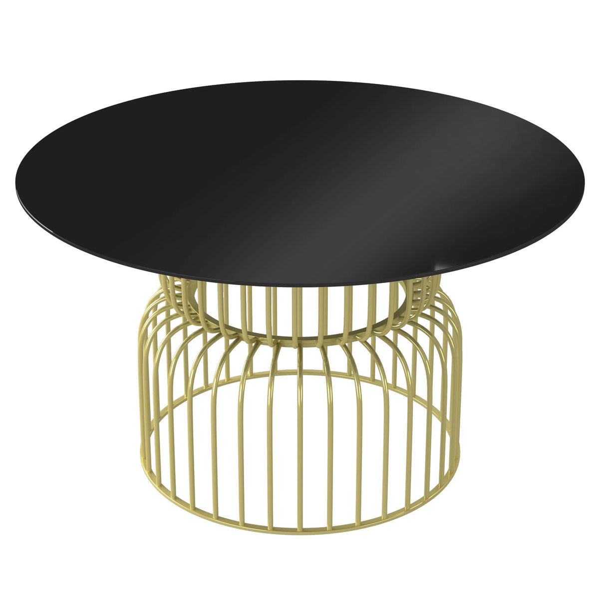 Round Metal Dining Table 4-Seater with Gold Base K592