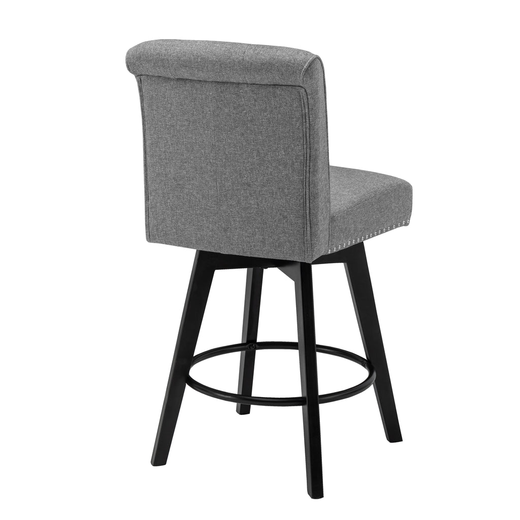 26" Swivel Counter Height Bar Stools Set of 2 Gray G957851