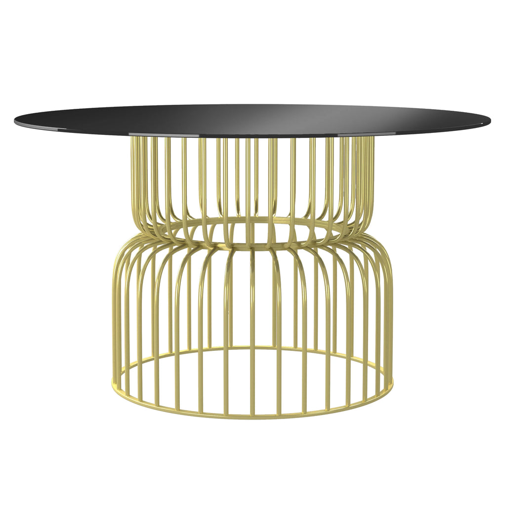 Round Metal Dining Table 4-Seater with Gold Base K592