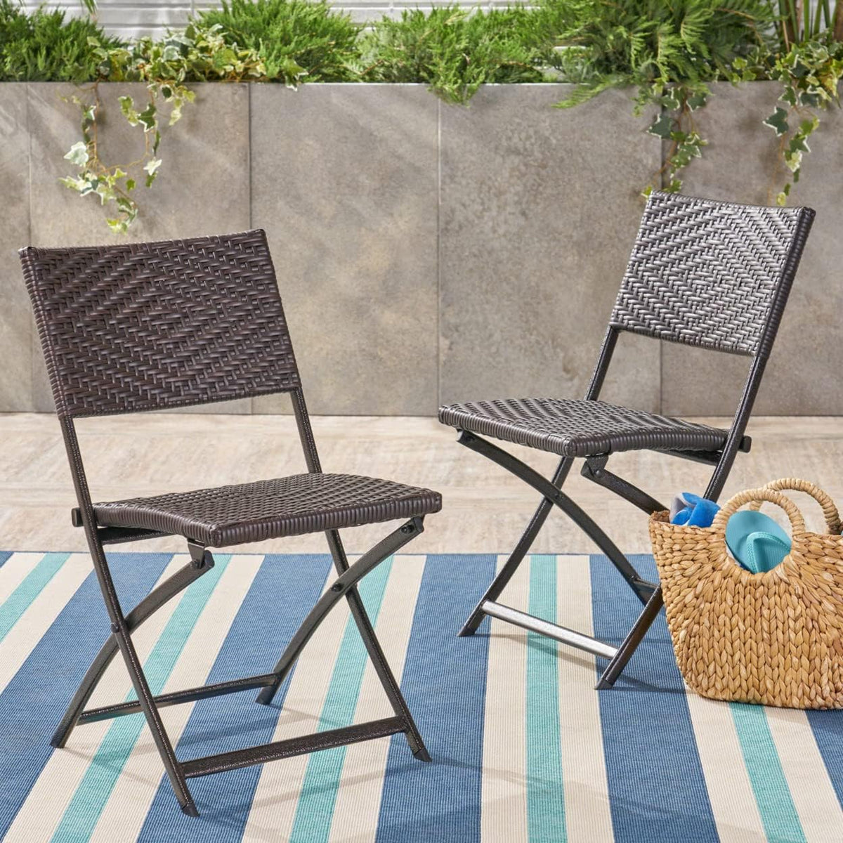 2-Pcs Set PE / Iron Dining Chairs F144559