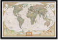 Executive World Map with Pecan and Ebony Frame G541128