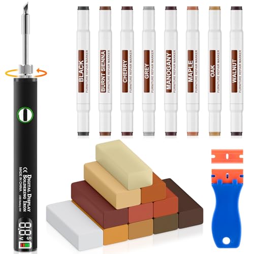 11 Colors Hardwood Wax 8 Colors Dual Tip Furniture Touch Up Markers Floor Repair Kit N564141