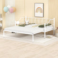 White Twin Size Metal Daybed with Trundle J172