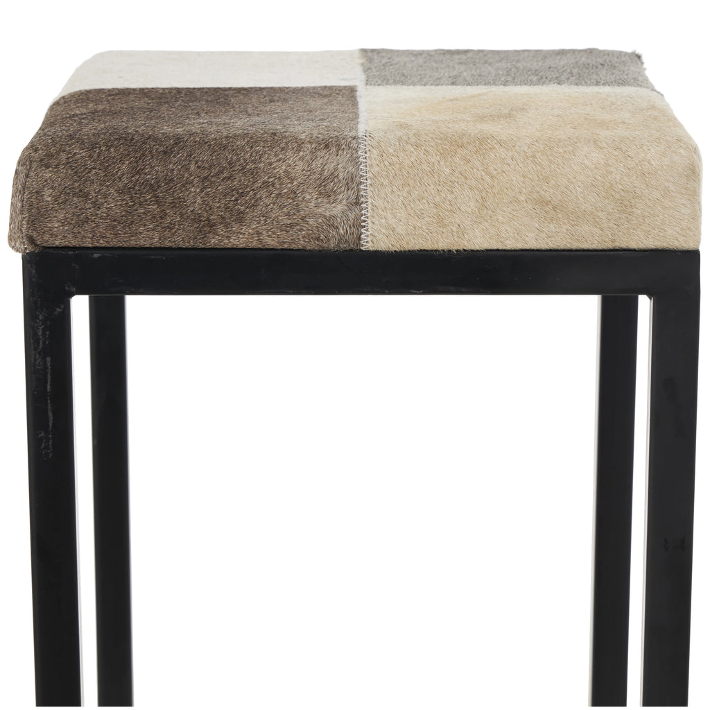 Gray Metal Bar Stool with Black Base B5733