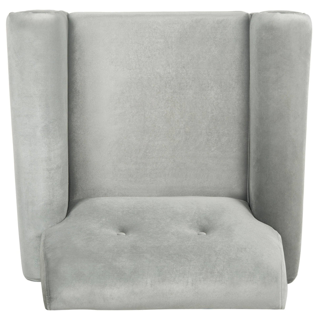 Light Grey Velvet Accent Chair Q891649