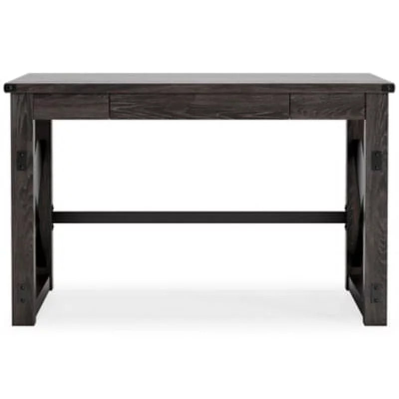 Dark Gray Rustic Farmhouse Home Office Desk X935069
