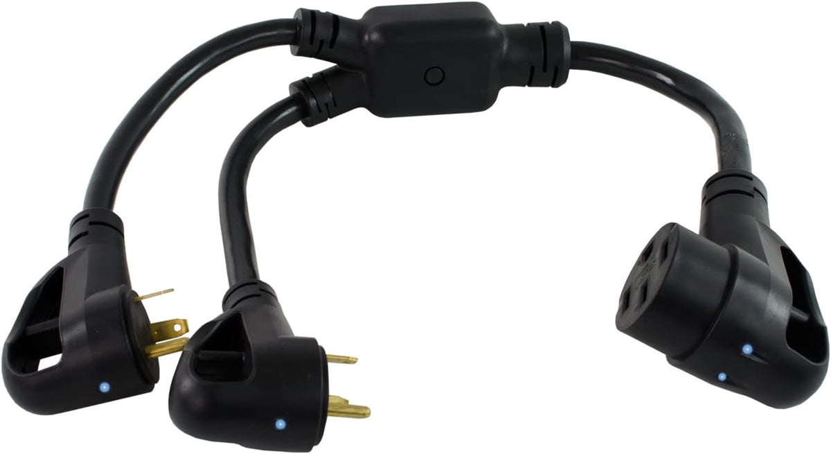 RV 50-Amp Power Optimizer with 30-Amp Plug to 50-Amp 125/250-Volt 14-50R Female Connector, Pack of 2 U15098
