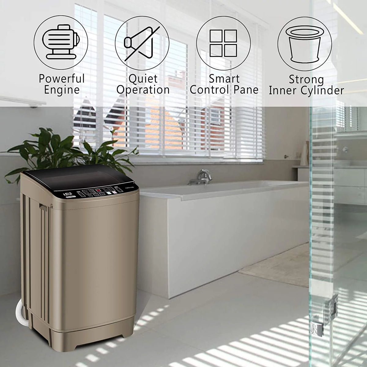 15.6 lbs Portable Compact Washing Machine with Drain Pump Z2510