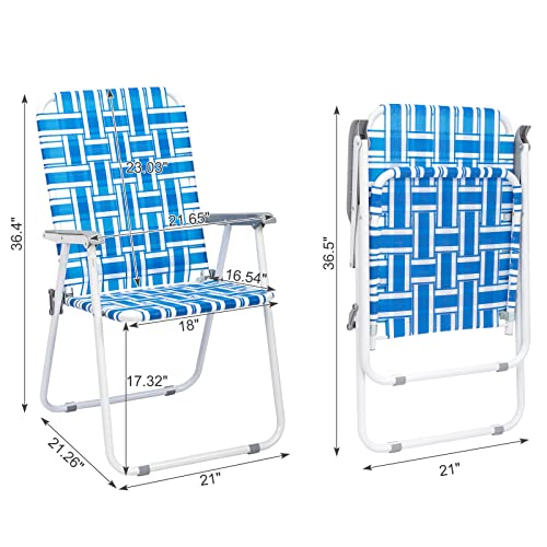 Set of 2 Yellow Webbed Folding Lawn Chair Y1314