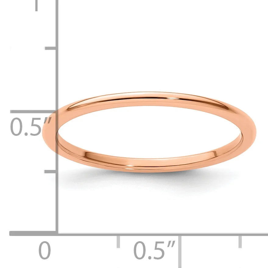 10K Rose Gold Stackable Band Ring W5832
