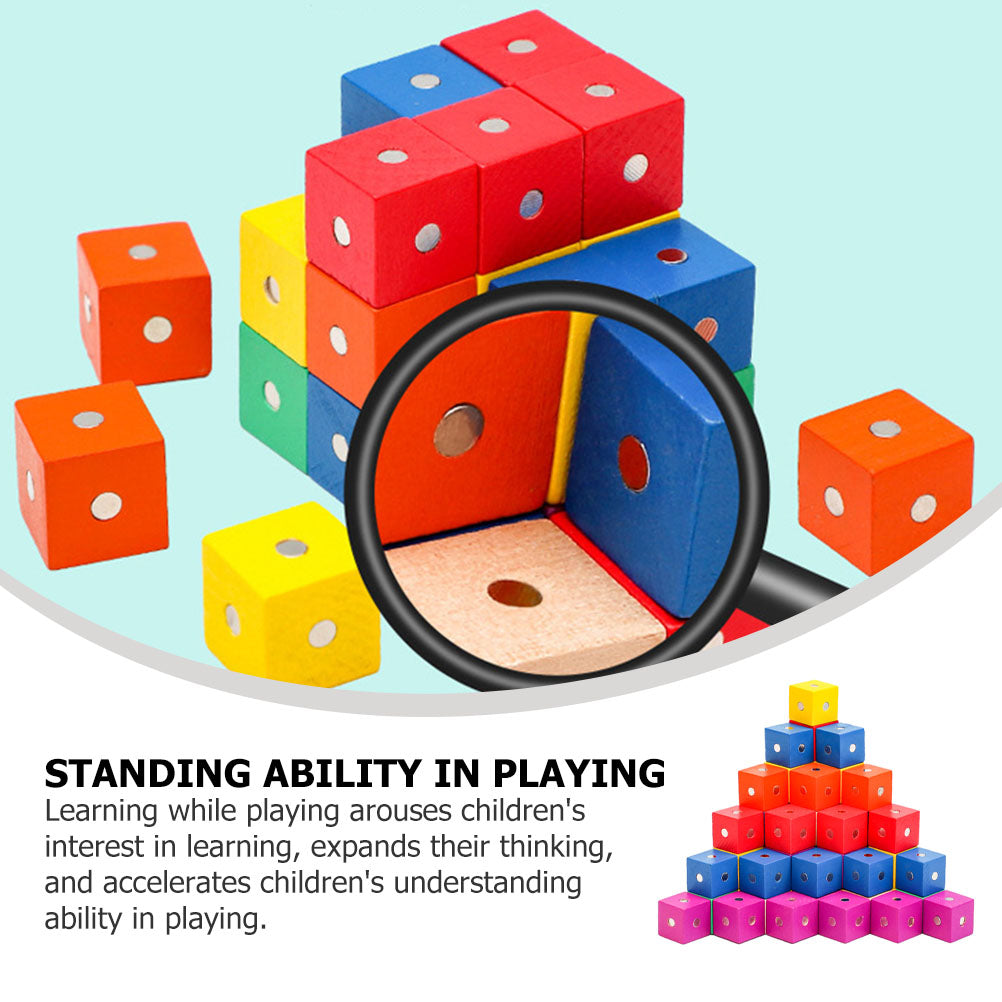 30 Pcs Magnetic Wooden Building Blocks Toy L9940