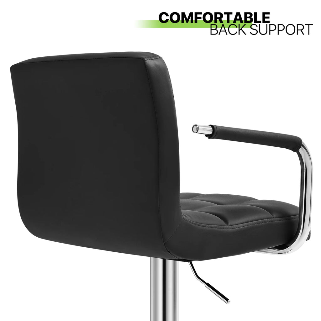 Set of 2 Black Faux Leather Swivel Bar Stools G81239