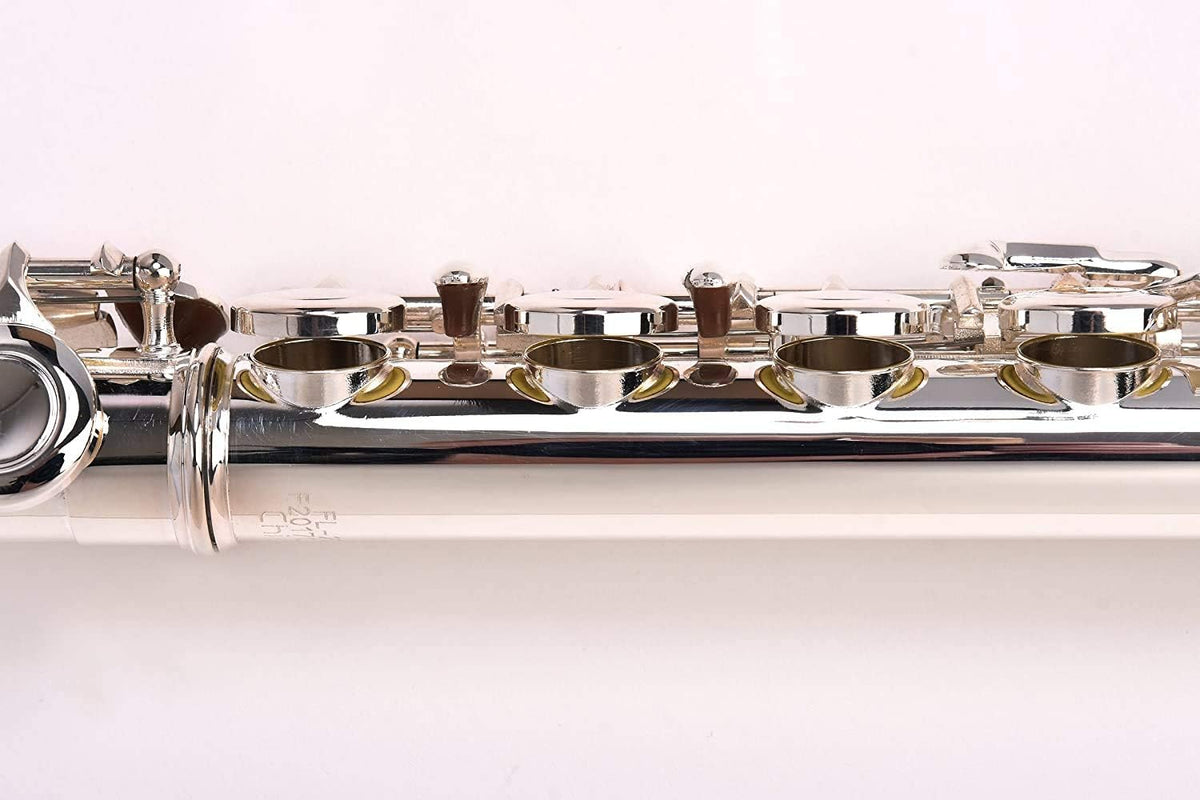 SOLID NICKEL-SILVER Flute Complete Set with Shoulder Carry Case, Cleaning Rod, Tenon Protectors Z640