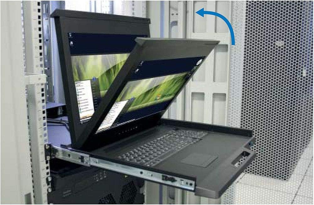 1U 19 Rackmount Monitor with 8 Port Cat5 KVM Switch T411