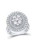 14kt White Gold Round Diamond Cluster Engagement Ring 3 Cttw K448