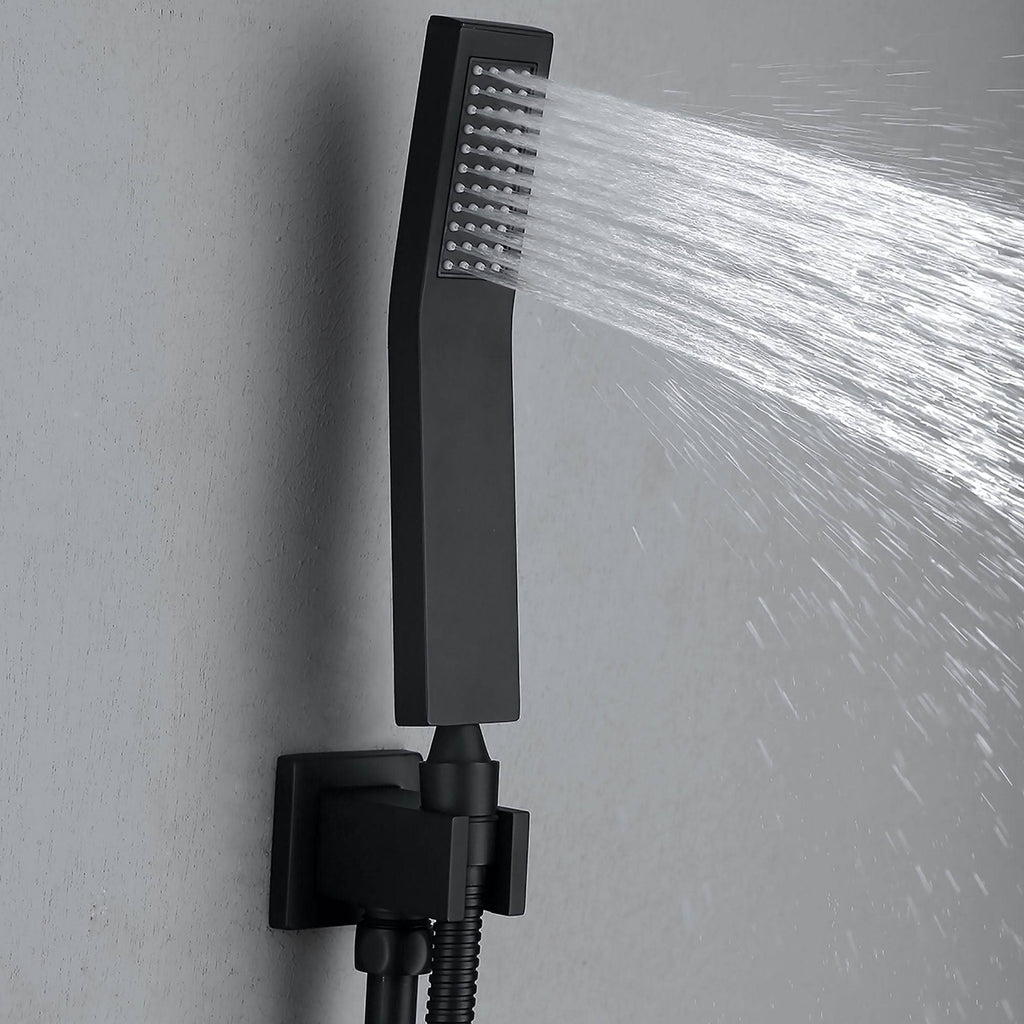 Black Shower System with Rough-In Valve K26988