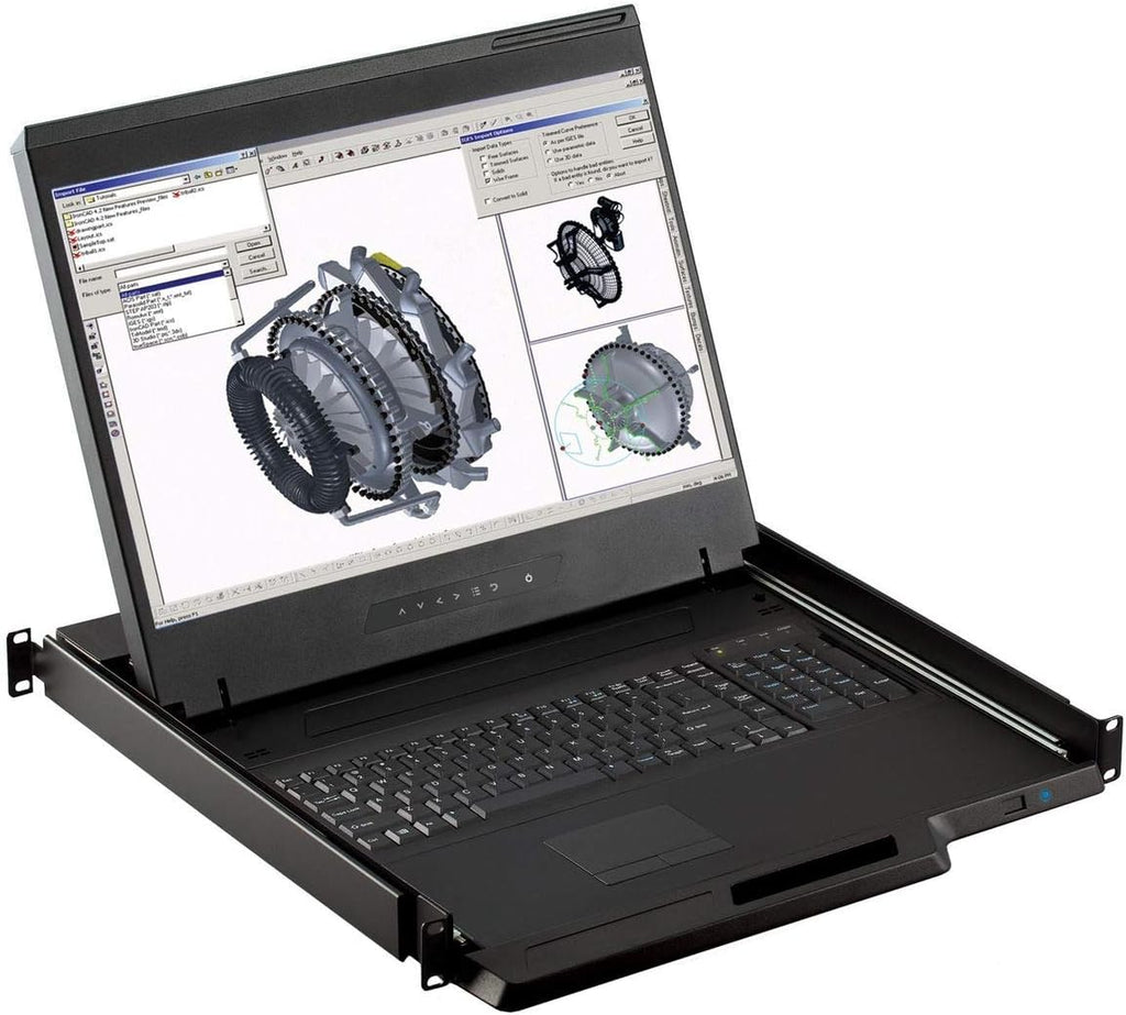 1U 19 Rackmount Monitor with 8 Port Cat5 KVM Switch T411