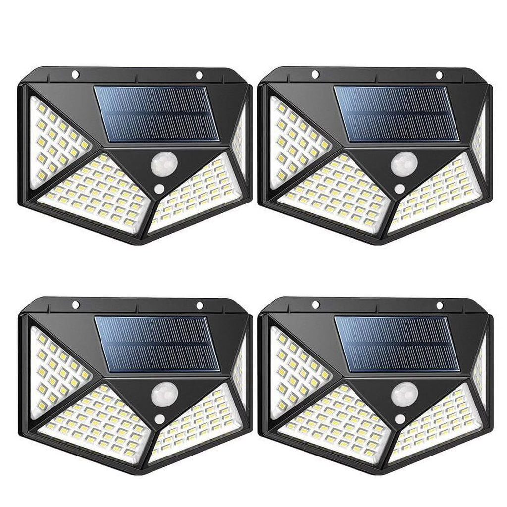 100LED Solar Motion Sensor Light IP65 Waterproof 4Pcs I7141
