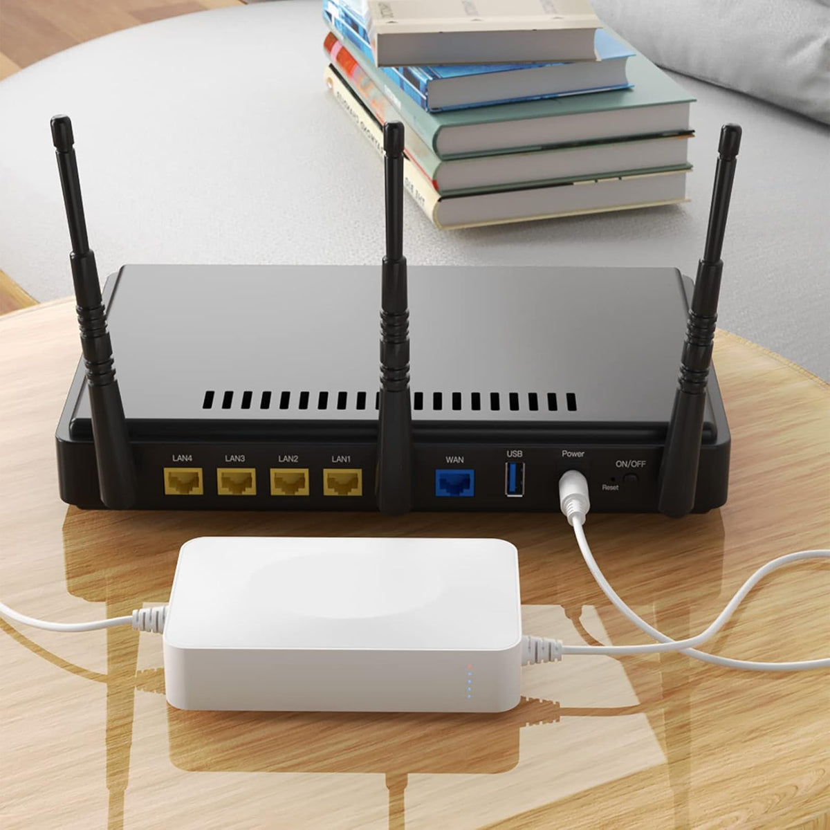 Rechargeable UPS Battery Backup 15000mAh DC 12V Router UPS with 2 A Charger J3373