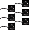 Black Keyless Privacy Door Lever Handles 5 Pack K7195