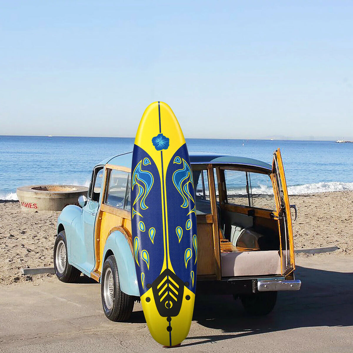 6' Foamie Body Surfing Board with 3 Fins & Leash O37640