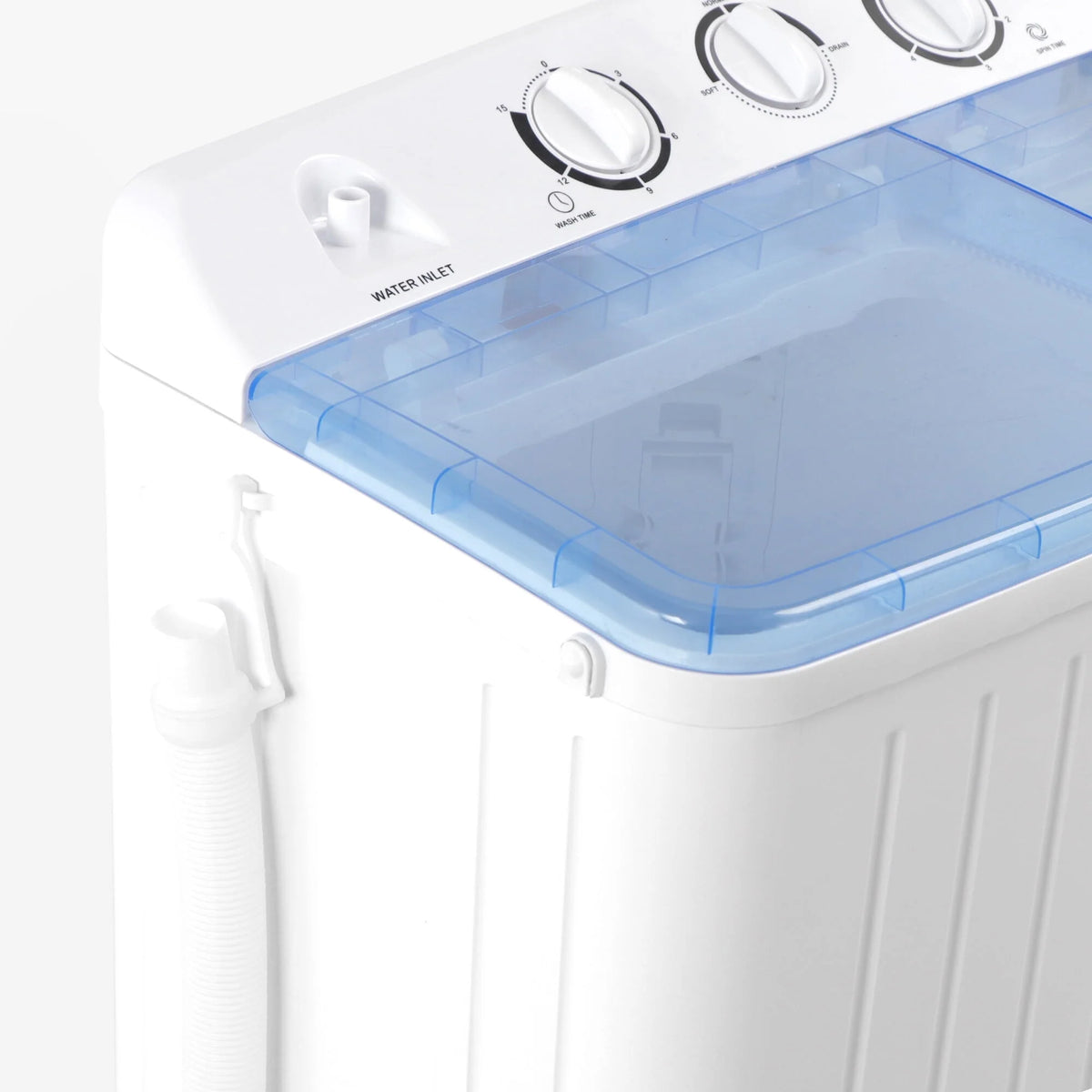 17.6lbs 2 in1 Portable Mini Washing Machine Top-Load Compact Laundry Twin Tub Washer Spin Dryer, White W5921